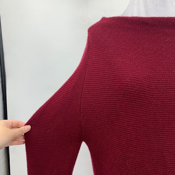The Reset R Label Sweater Womens M Medium Ruby Ribbed Wool Cashmere Oversized - Picture 4 of 14